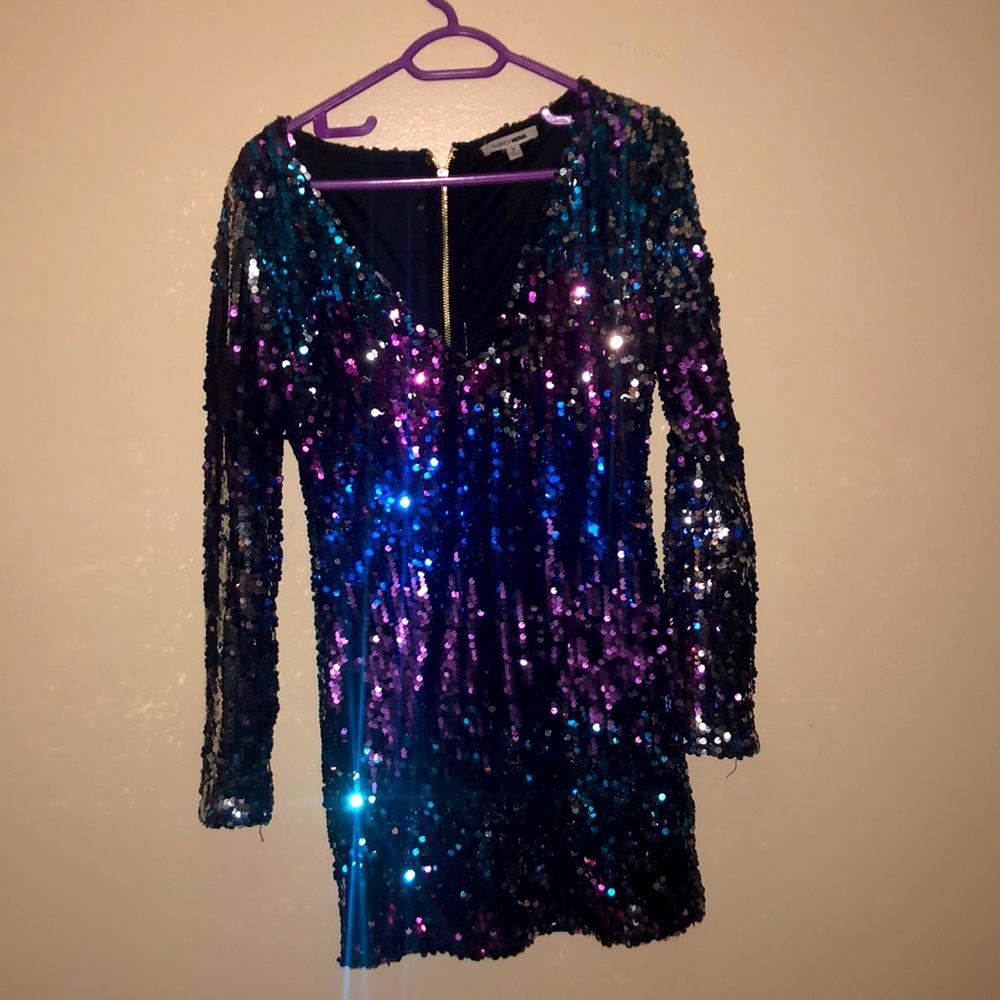 Multicolor Belle Zip Back Sequin Bodycon Dress